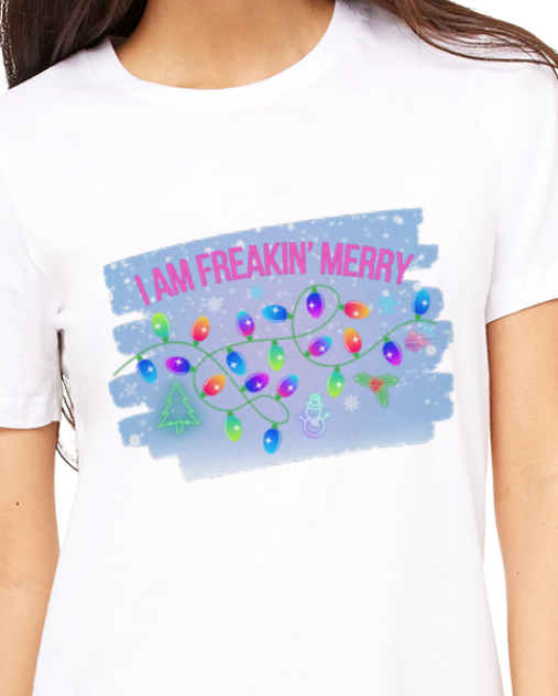 HOLIDAY Adult t-shirt -- I am freakin' merry