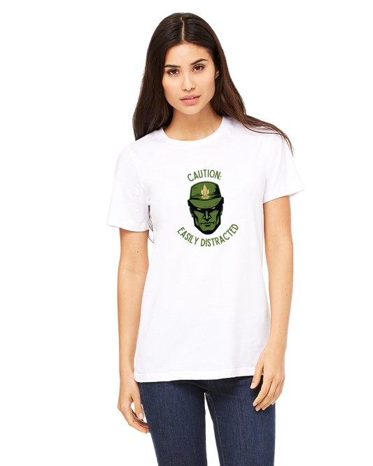 Womens T-shirt — Caution: Easily Distracted